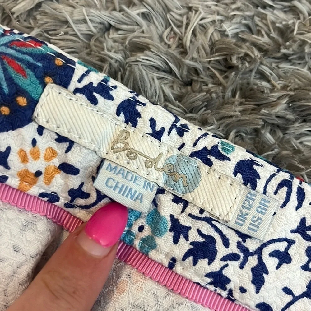 Boden Al Fresco Colorful Floral Print Slim Fit‎ 7/8 Cropped Side Zip Pants Boho - Picture 11 of 14